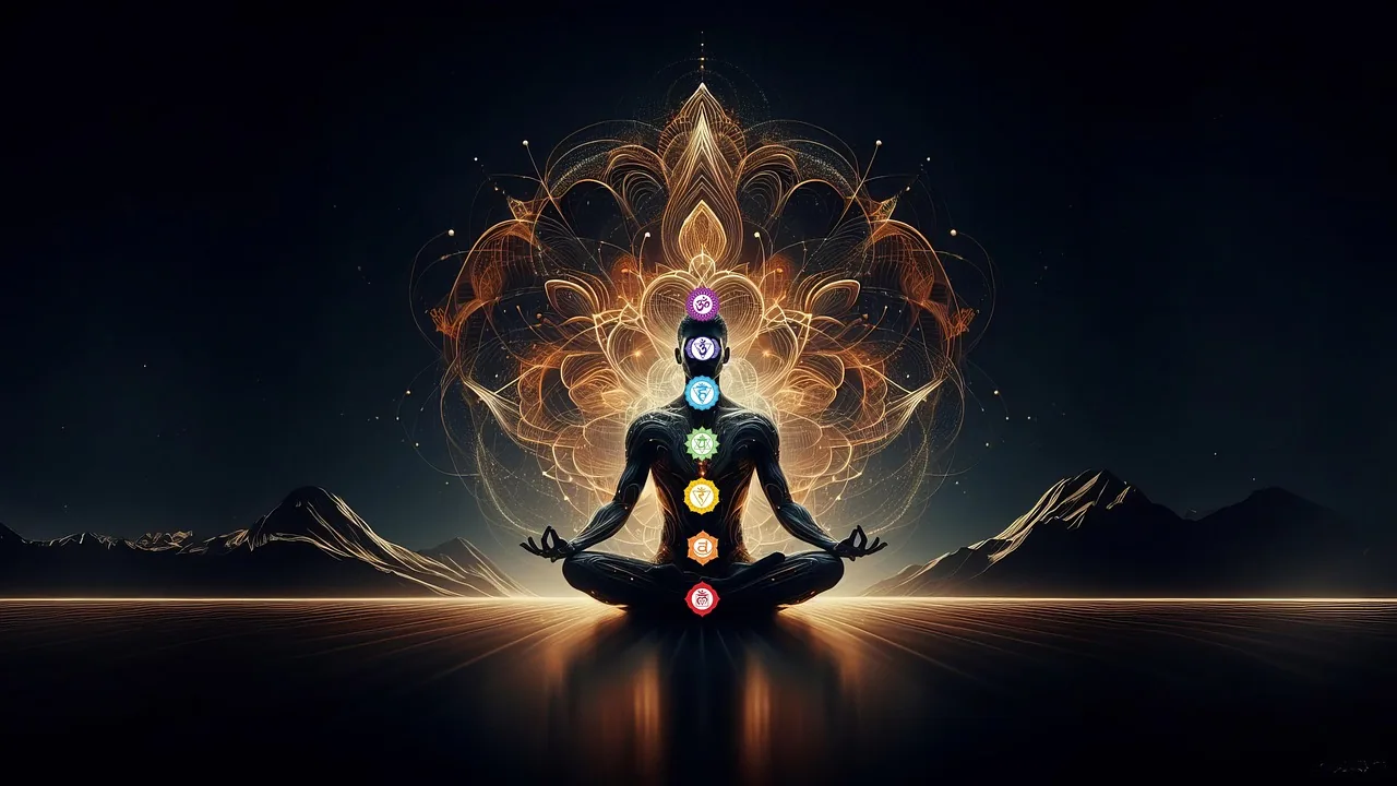 Imagem abstrata e colorida representando uma aura