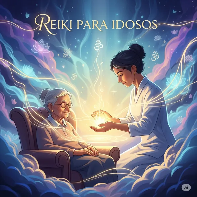 Representação visual de Reiki para pessoas idosas
