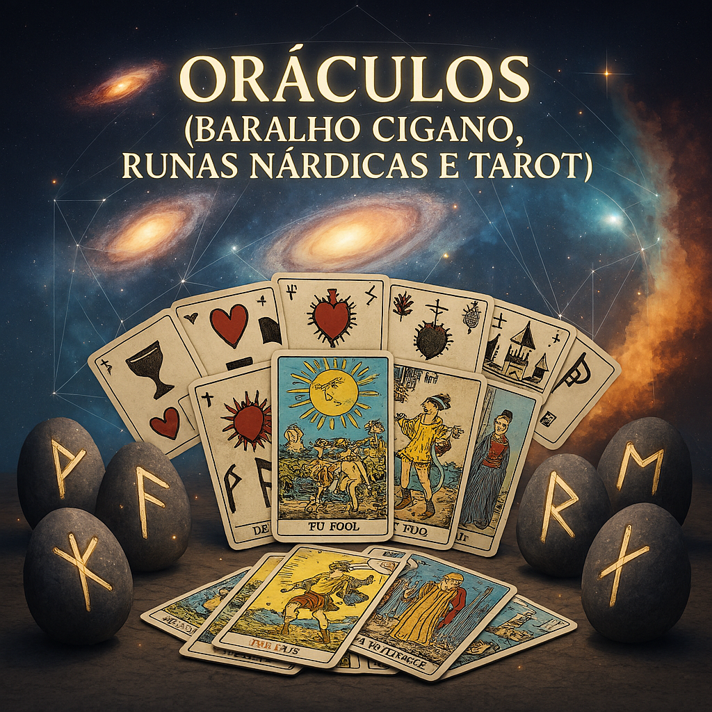 Oráculos (Baralho Cigano, Runas Nórdicas e Tarot)