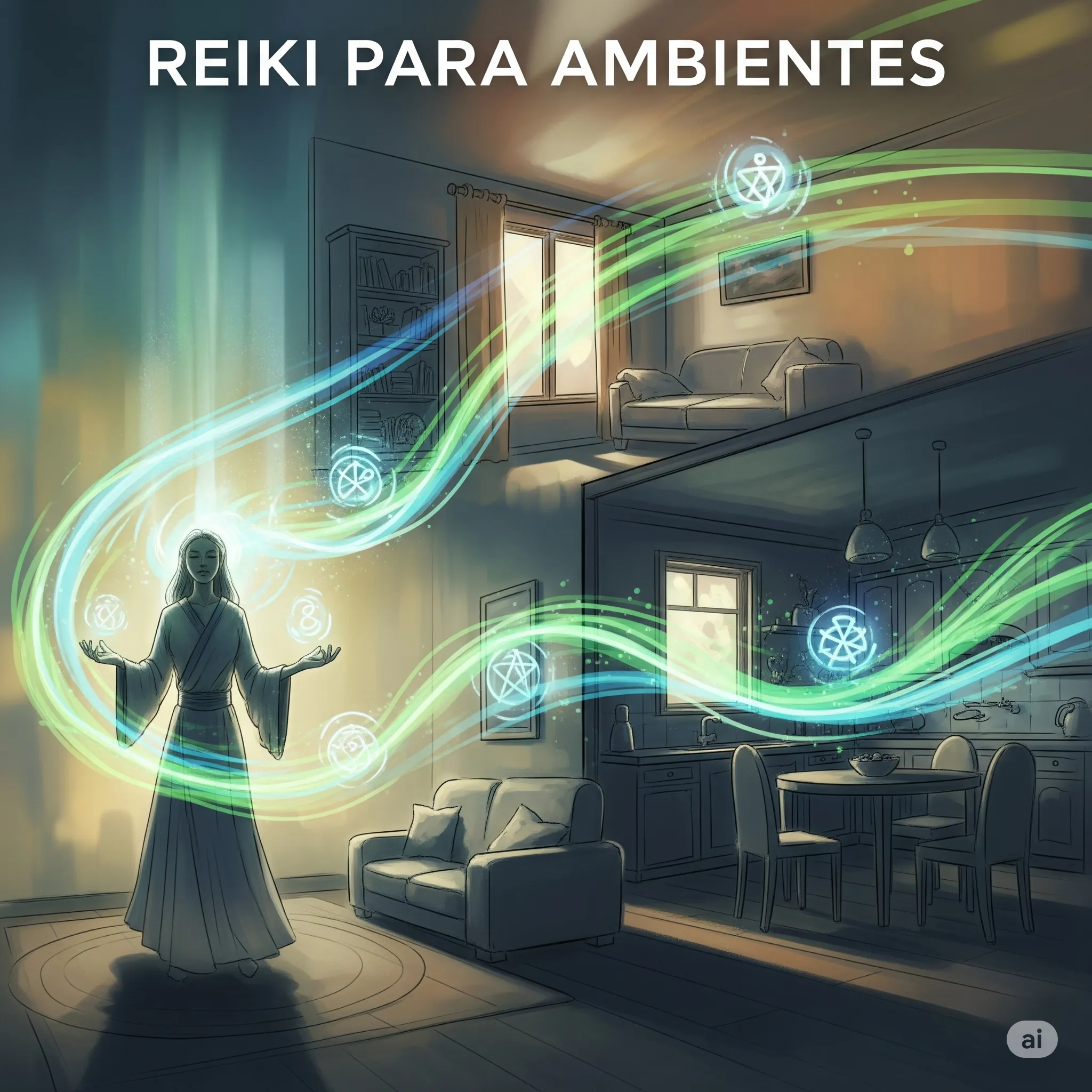 Representação visual de Reiki para ambientes